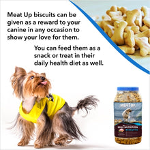 Load image into Gallery viewer, Meat Up Adult Dog Food 3 kg + Chicken Flavor Biscuit 500g + Mutton MunchySticks  400g (Buy 1 Get 1 Free)
