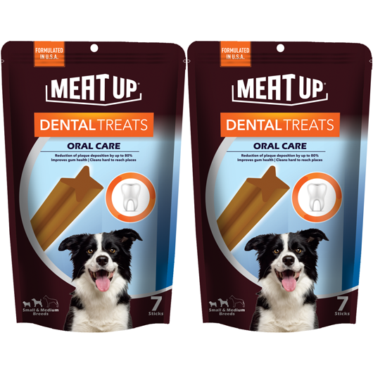 Meat Up Dental Treats, Oral Care Dog Treats- 7 Sticks, 165g (Buy 1 Get 1 Free)