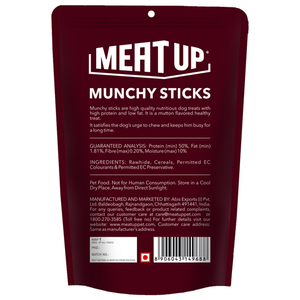 Meat Up Munchy Sticks, Mutton Flavour, Dog Treats, 400 g (Buy 1 Get 1 Free)