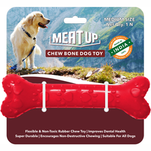 Load image into Gallery viewer, Meat Up Non-Toxic Rubber Dog Chew Bone Toy, Puppy/Dog Teething Toy (Medium) - 5 inches
