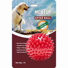 Load image into Gallery viewer, Meat Up Non-Toxic Rubber Stud Spike Hard Ball Chew Toy, Puppy/Dog Teething Toy - 3 inches
