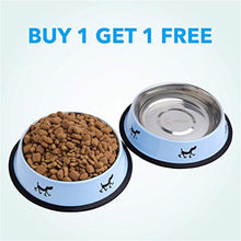 Load image into Gallery viewer, Meat Up Stainless Steel Dog Feeding Bowl, Blue (Buy 1 Get 1 Free)
