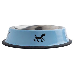 Meat Up Stainless Steel Dog Feeding Bowl, Blue (Buy 1 Get 1 Free)
