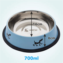 Load image into Gallery viewer, Meat Up Stainless Steel Dog Feeding Bowl, Blue (Buy 1 Get 1 Free)
