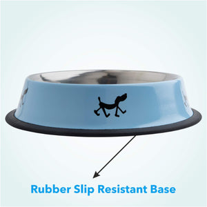 Meat Up Stainless Steel Dog Feeding Bowl, Blue (Buy 1 Get 1 Free)