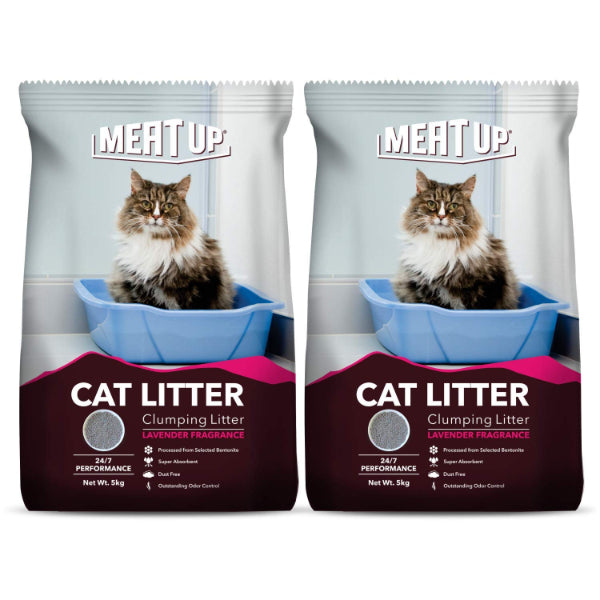 Meat Up Clumping Lavender Fragrance Cat Litter (Buy 1 Get 1 Free)