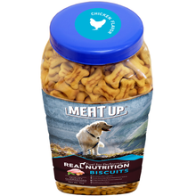 Load image into Gallery viewer, Meat Up Chicken Flavour , Real Chicken Biscuit, Dog Treats - 1kg Jar ( Buy 1 Get 1 Free)

