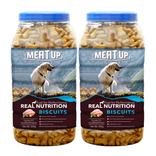 Load image into Gallery viewer, Meat Up Mutton Flavour, Real Chicken Biscuit, Dog Treats -500g Jar (Buy 1 Get 1 Free)
