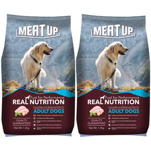 Meat Up Adult Dog Food, 1.2 kg (Buy 1 Get 1 Free)
