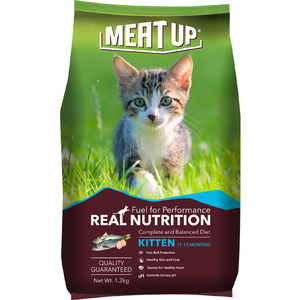 Meat Up Kitten(1-12 months) Dry Cat Food, Ocean Fish, 1.2kg (BUY 1 GET 1 FREE)