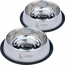 Load image into Gallery viewer, Meat Up Stainless Steel Dog Feeding Bowl, 850 ml (Buy 1 Get 1 Free)

