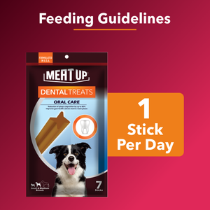 Meat Up Dental Treats, Oral Care Dog Treats- 7 Sticks, 165g (Buy 1 Get 1 Free)