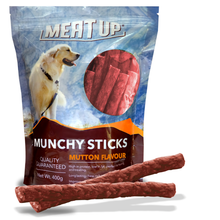 Load image into Gallery viewer, Meat Up Munchy Sticks, Mutton Flavour, Dog Treats, 400 g (Buy 1 Get 1 Free)
