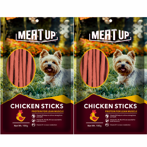 Meat Up Chicken Flavour Sticks, Dog Treats, 100 g (Buy 1 Get 1 Free)